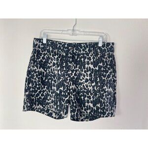 Women's Isaac Mizrahi Tailored Shorts Black/Gray Cheetah Leopard Size 10